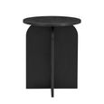 Arco Side Table - Round - Curved Base - Black - Woodgrain