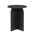 Arco Side Table - Round - Curved Base - Black - Woodgrain
