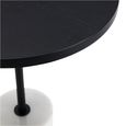 Basil Lamp Table - Round - Black and White - Wood and Marble