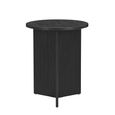 Nova Side Table - Round - Black - Woodgrain