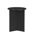 Nova Side Table - Round - Black - Woodgrain