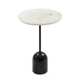 Thyme Lamp Table - Round - White and Black - Marble