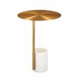 Violet Lamp Table - Round - Gold and White - Stainless Steel and Marble