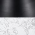 Hazel Lamp Table - Round - Column Base - White and Black - Marble Effect and Metal