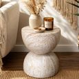 Side Table - Round - Natural Stone Finish - 39cm