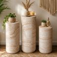 Column Narrow Table - Round - Small - Natural Stone Finish