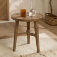 Sorrento Side Table - Round - Chevron - Elm Wood