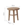 Sorrento Side Table - Round - Chevron - Elm Wood