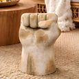 Fist Side Table - White Distressed Stone Finish