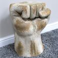 Fist Side Table - White Distressed Stone Finish