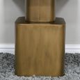 Side Table - Square - White and Antique Gold - Marble and Metal