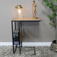Side Table - Black - Mango Wood and Metal