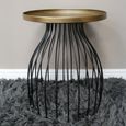 Side Table - Round - Large - Black and Gold - Metal