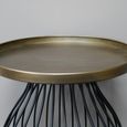 Side Table - Round - Large - Black and Gold - Metal