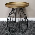 Side Table - Round - Small - Black and Gold - Metal