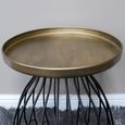 Side Table - Round - Small - Black and Gold - Metal