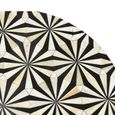 Delhi Side Table - Round - Geometric - Black - Bone Inlay and Metal