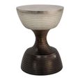 Diabolo Side Table - Round - Silver and Bronze - Hammered Aluminium