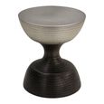 Diabolo Side Table - Round - Silver and Bronze - Hammered Aluminium