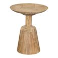 Groove Side Table - Round - Natural - Mango Wood