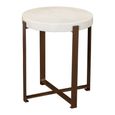 Zoe Side Table - Round - White and Brown - Marble and Metal