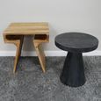 Side Table - 2 Tier - Natural and Black - Mango Wood