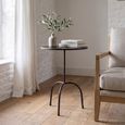 Jort Side Table - Round - Grey - Hammered Metal