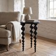 Pico Side Table - Round - Twisted Base - Black - Aluminium