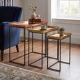 Side Table - 3 Tier - Tray Top - Copper and Gold - Metal