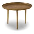 Csaba Side Table - Tray Top - Round - Gold - Aluminium