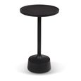 Faye Side Table - Round - Tall - Matt Black - Aluminium