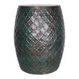 Side Table - Round - Drum - Turquoise - Metal