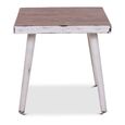 Jeff Side Table - Distressed White - Mango Wood