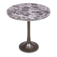 Nantes Side Table - Round - Grey - Marble Effect and Metal
