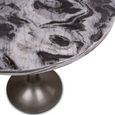 Nantes Side Table - Round - Grey - Marble Effect and Metal