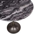 Nantes Side Table - Round - Tall - Grey - Marble Effect and Metal