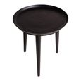 Side Table - Tray Top - Round - Black - Aluminium