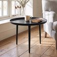 Csaba Side Table - Tray Top - Round - Black - Aluminium