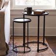 Zurich Side Table - 2 Tier - Round - Black - Metal