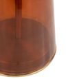 Braga Side Table - Tall - Round - White Marble Top - Amber Glass