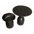 Carrara Side Table - Set of 2 - Round - Black - Marble