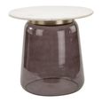 Maia Side Table - Round - White Marble Top - Smoked Glass