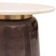 Maia Side Table - Round - White Marble Top - Smoked Glass