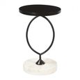 Massa Side Table - Round - Black and White - Marble and Metal