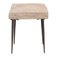 Side Table - Live Edge - Square - Rustic Natural - Elm Wood and Metal Leg