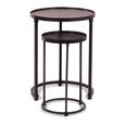 Zurich Side Table - 2 Tier - Round - Black - Metal