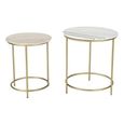 Clearance - Buxton  Side Table - Set of 2 - White and Gold - Marble and Metal - FSS17408