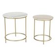 Clearance - Buxton Side Table - Set of 2 - White and Gold - Marble and Metal - FSS17409