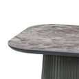 Barletta End Table - Square - Fluted Base - Dark Grey - Sintered Stone and Wood
