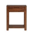 New Monterey Side Table - 1 Drawer - Walnut - Acacia Wood